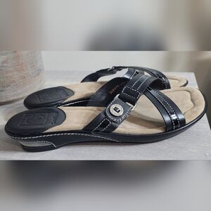 Cole Haan Nike Air Black Leather Sandals 7.5B